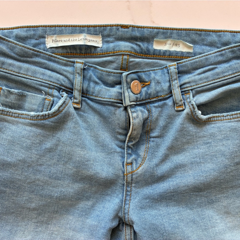 Pilcro and The Letterpress Light Blue Women's Embroidered Floral Jeans - Picture 2 of 3